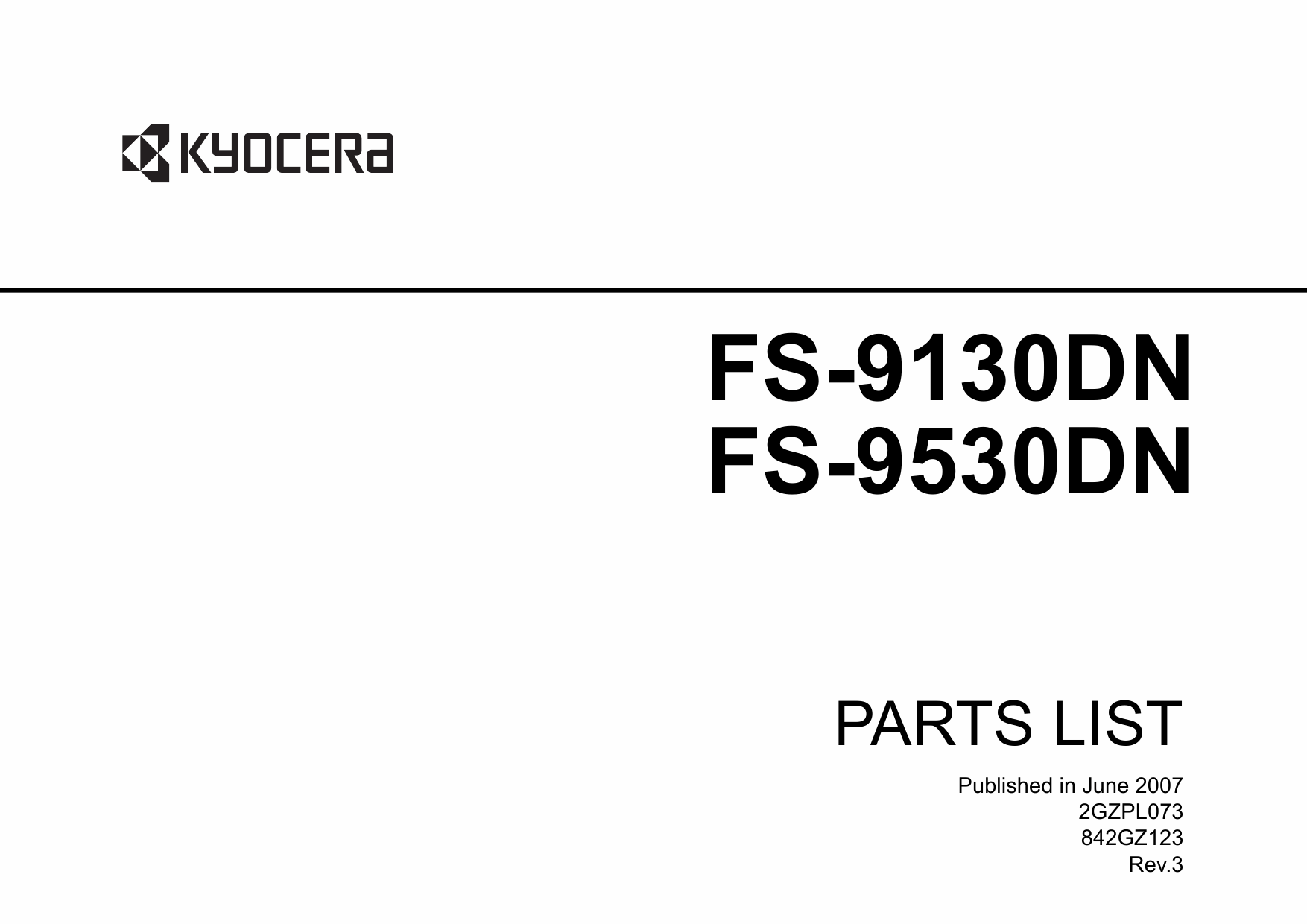 KYOCERA LaserPrinter FS-9130DN 9530DN Parts Manual-1